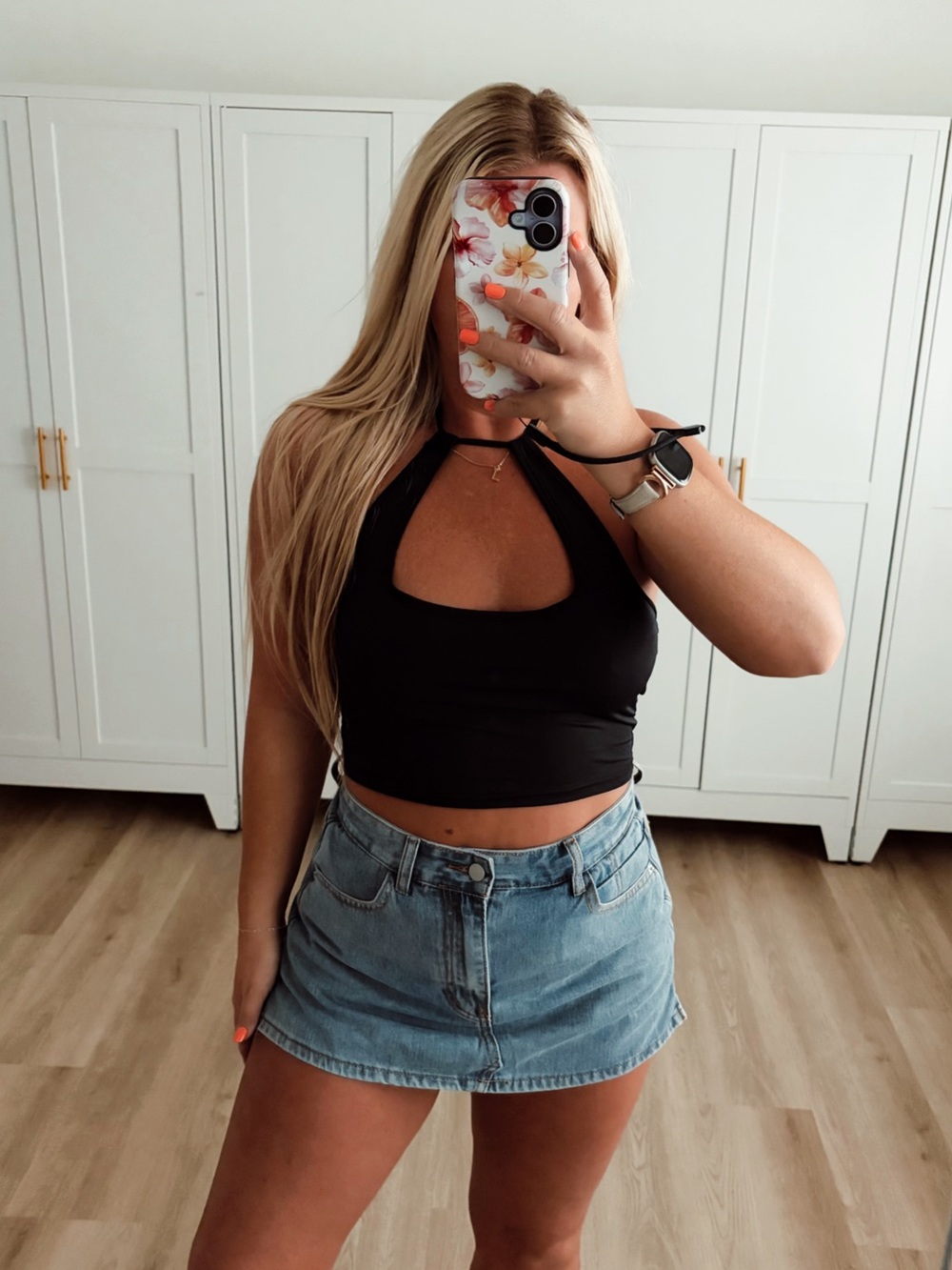 Black Halter Cut Out Crop Top
